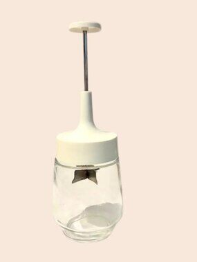 Vintage Gemco Glass Stainless Steel Spring Loaded Chopper